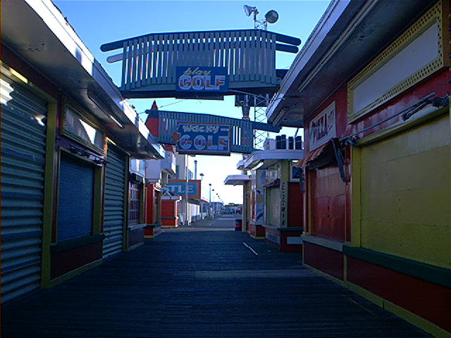 Seaside Boardwalk shut down for the winter.